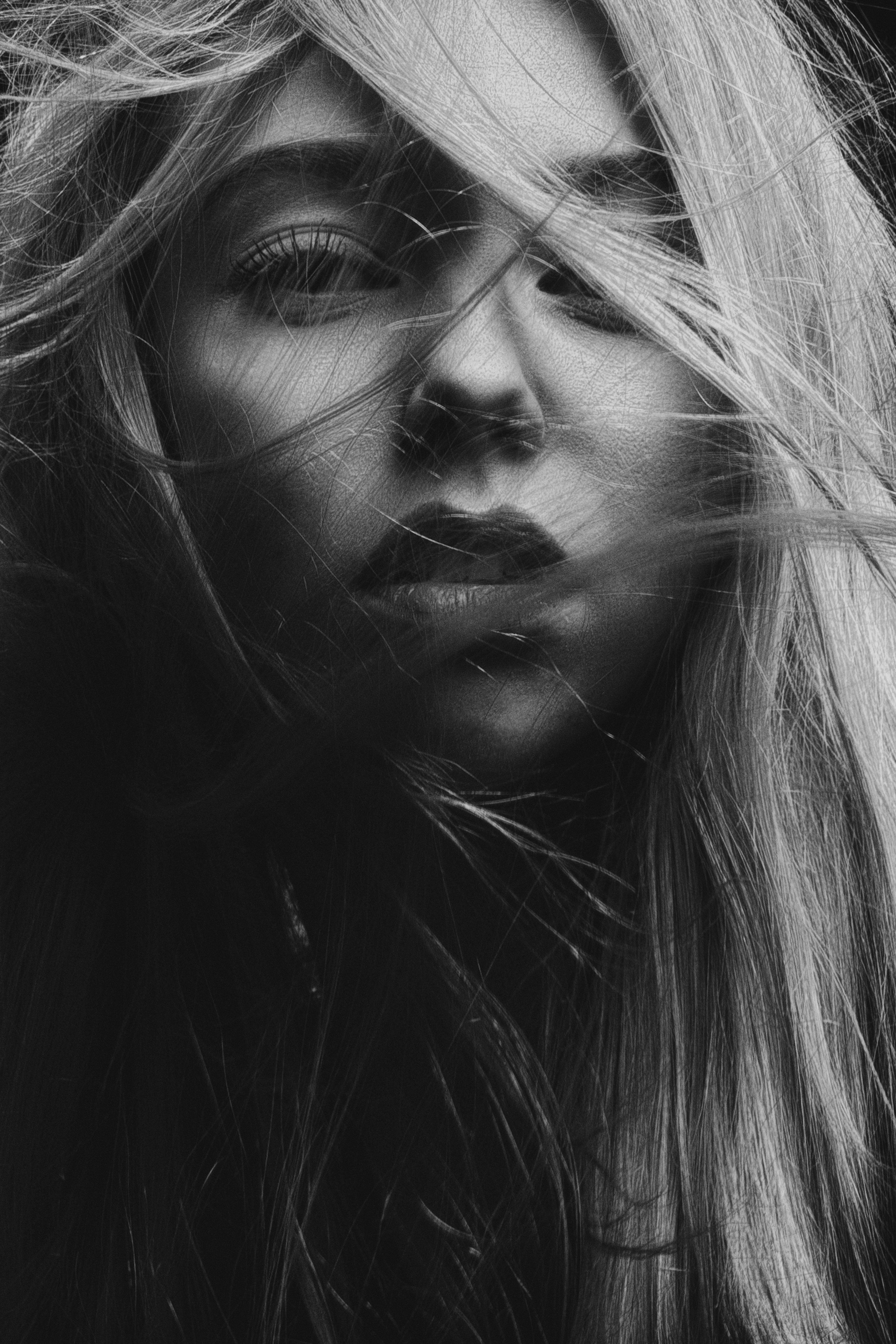 portrait photography black and white profile
