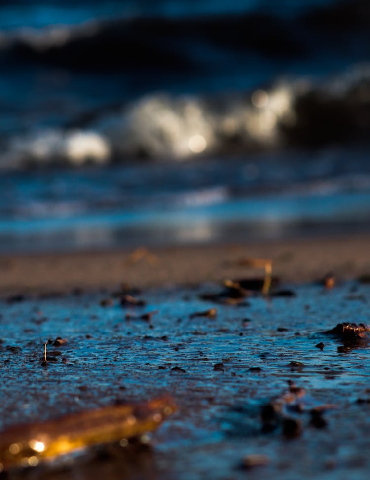 Close-up Of Rocks In Water On Seashore