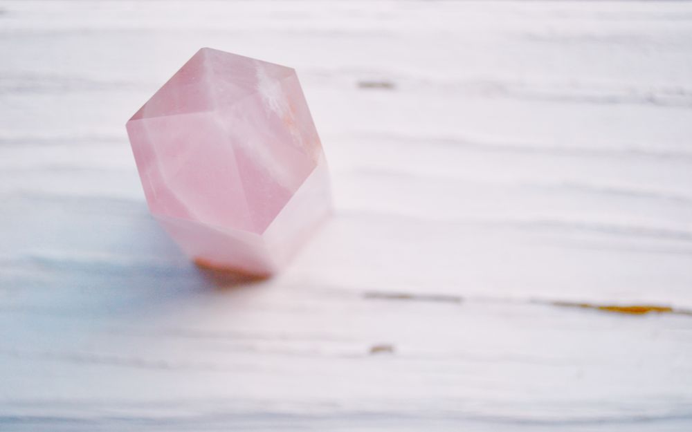 Beautiful raw spiritual crystals in natural sunlight