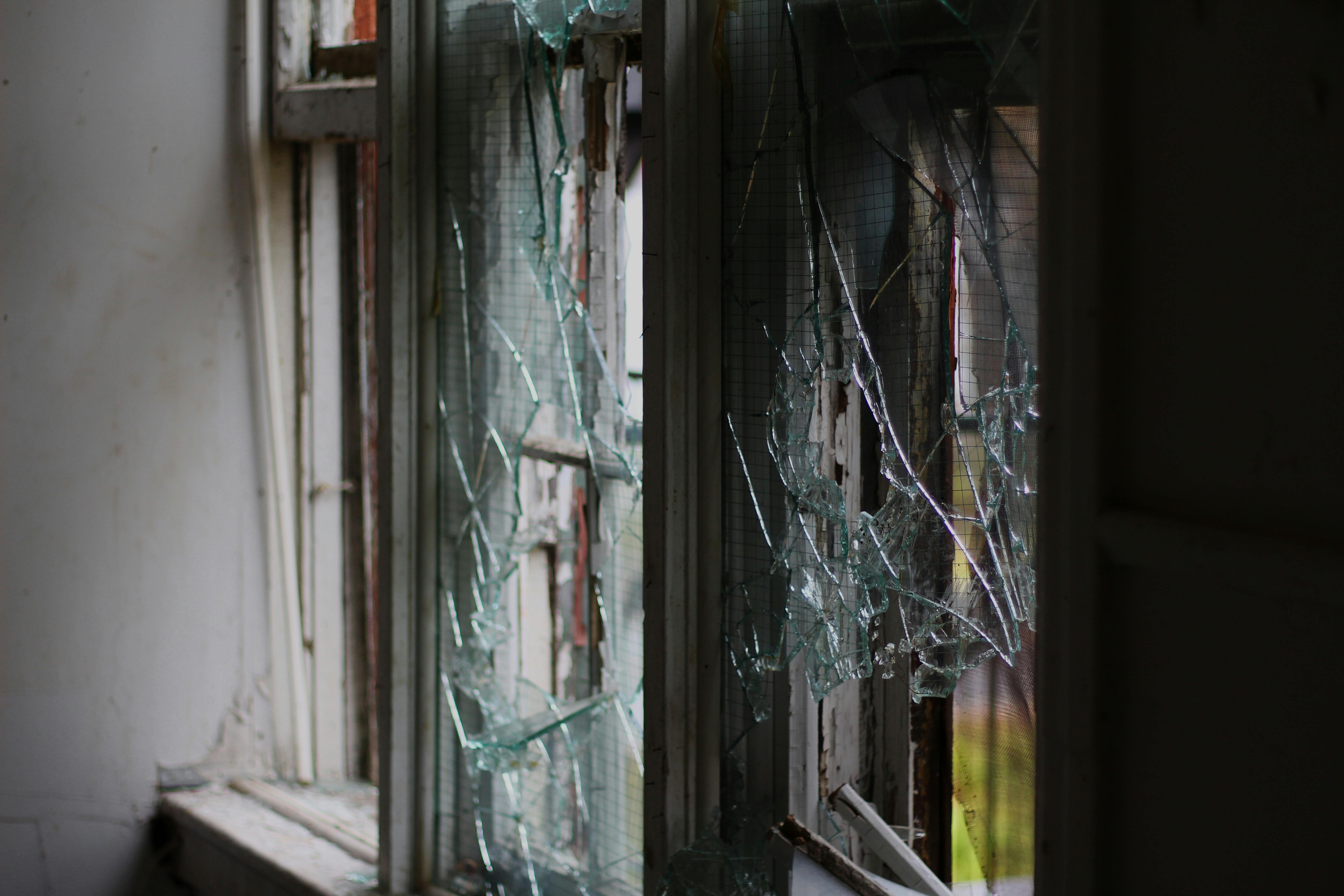 Free stock photo of broken glass, glass window, old window