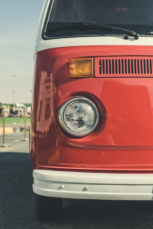 Red and White Volkswagen Van