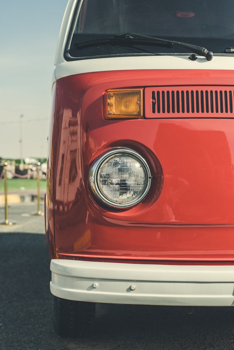 Red And White Volkswagen Van