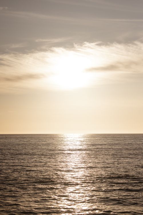 Free Peaceful seascape with sunlight reflecting on the ocean at Casa Cyrene, Mexico. Stock Photo