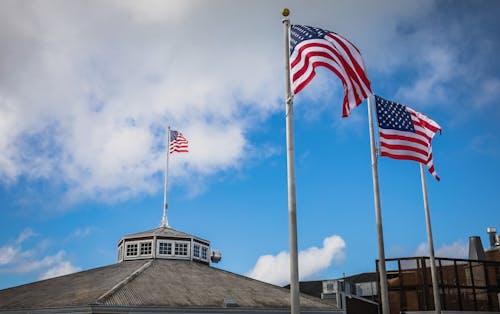 View of US Flags 