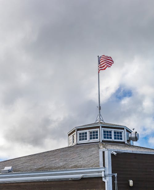 Flag on the Top of a Building
