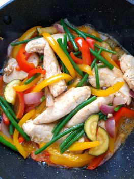 Poulet riz en un plat