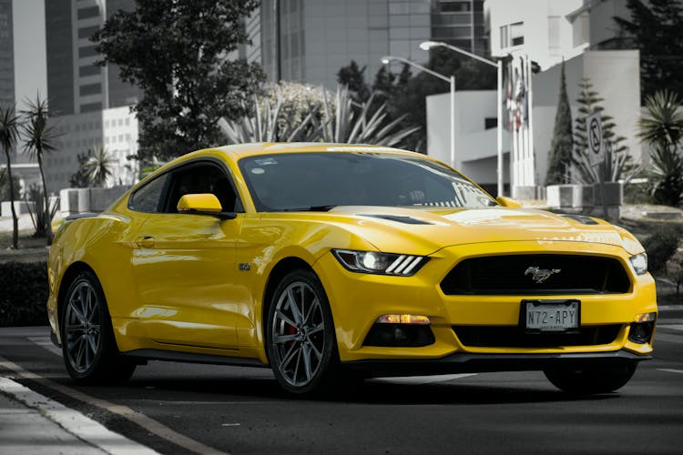 Yellow Ford Mustang