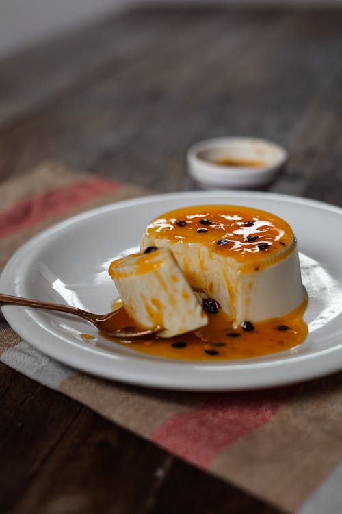 Caramel Custard on a Plate 