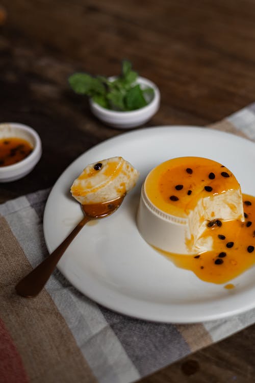 Caramel Custard on a Plate 