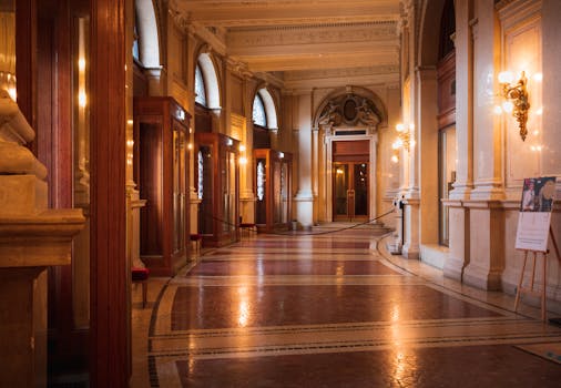 Capture of the luxurious interior of the Burgtheater in Vienna, showcasing architectural elegance and opulence.