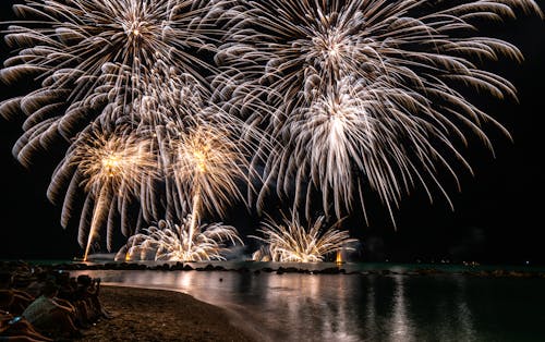 Timelapse Photography of Fireworks at Night