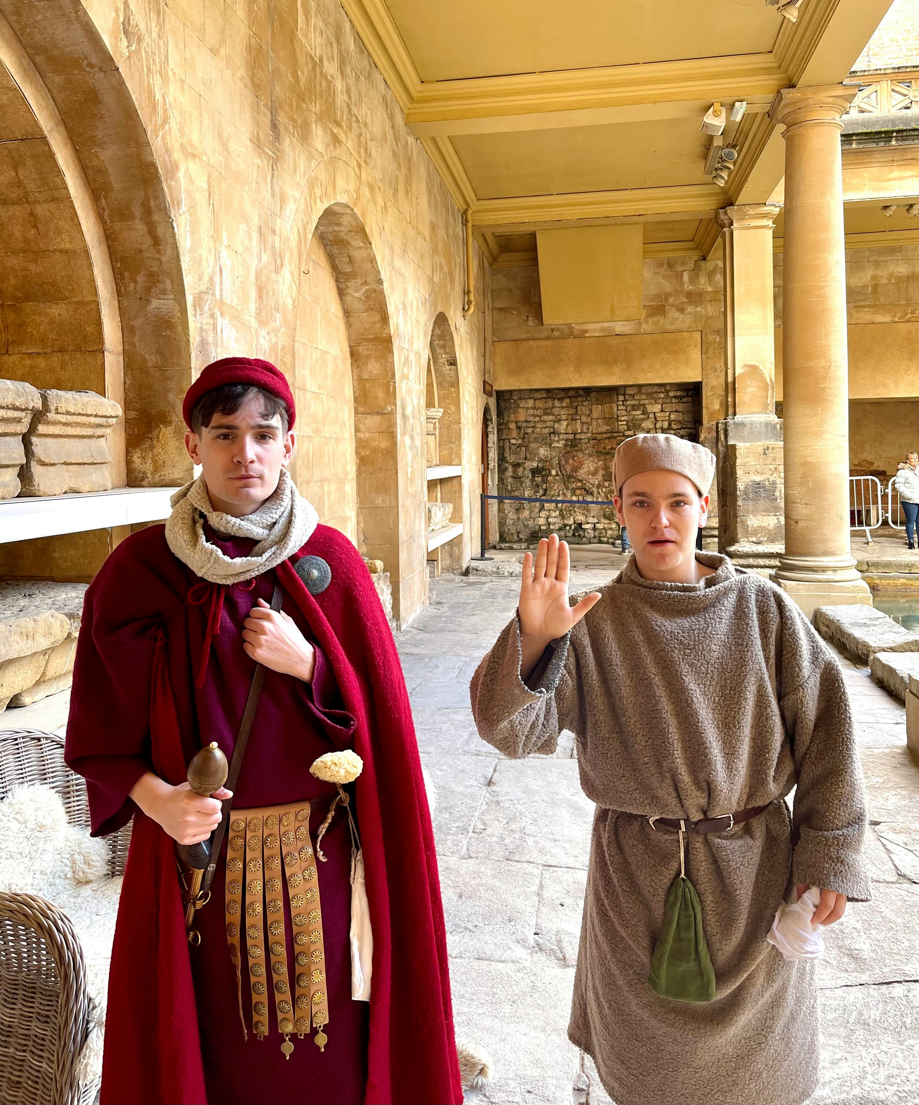 Young Men in Costumes in Roman Baths, Bath, England ?? Free Stock Photo