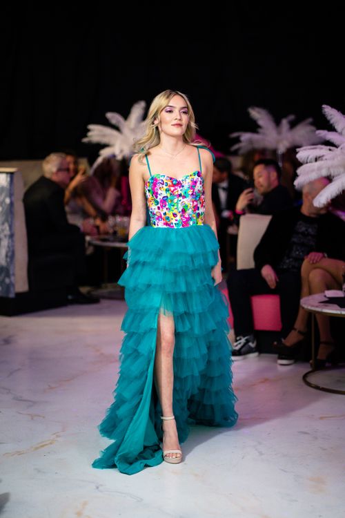 Young Model in a Blue Dress on a Fashion Show Free Stock Photo Young Model in a Blue Dress on a Fashion Show Free Stock Photo