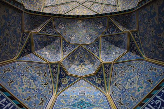 Ceiling in the Imam Mosque in Isfahan, Iran