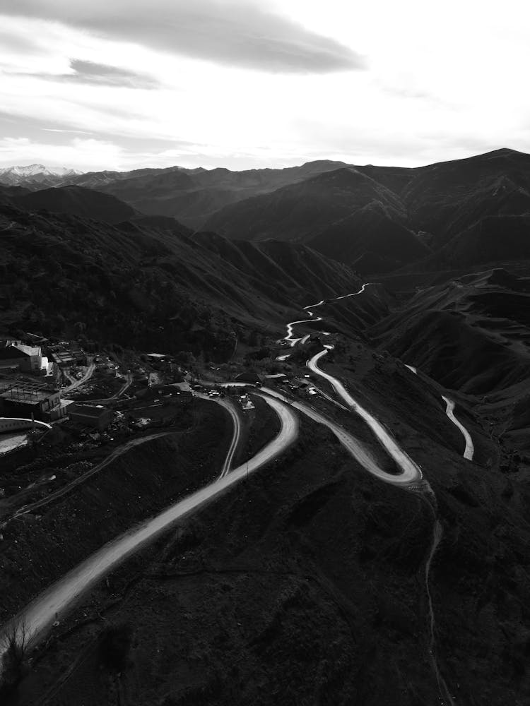 Roads Winding In Mountains