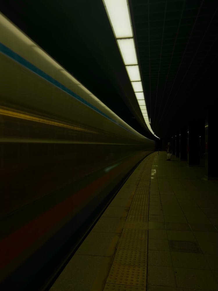 Subway Train In Motion