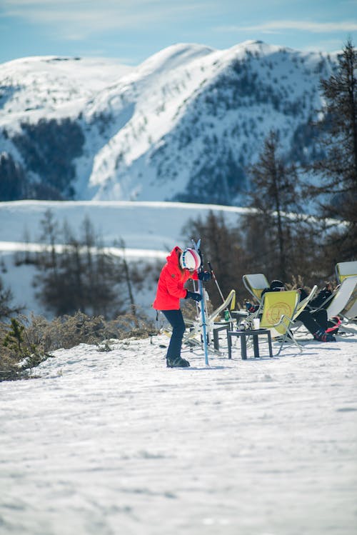 Person Standing on Ski Slope