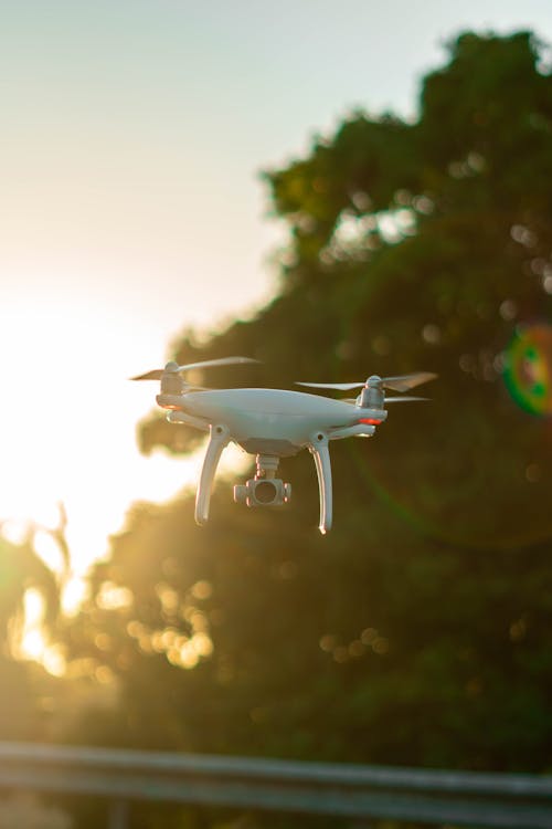 Photo En Gros Plan Du Drone Blanc