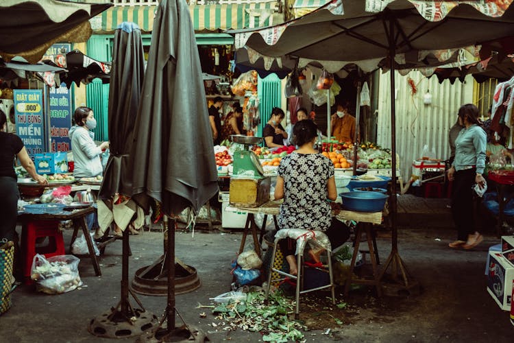 Vendors Selling Food At The Market