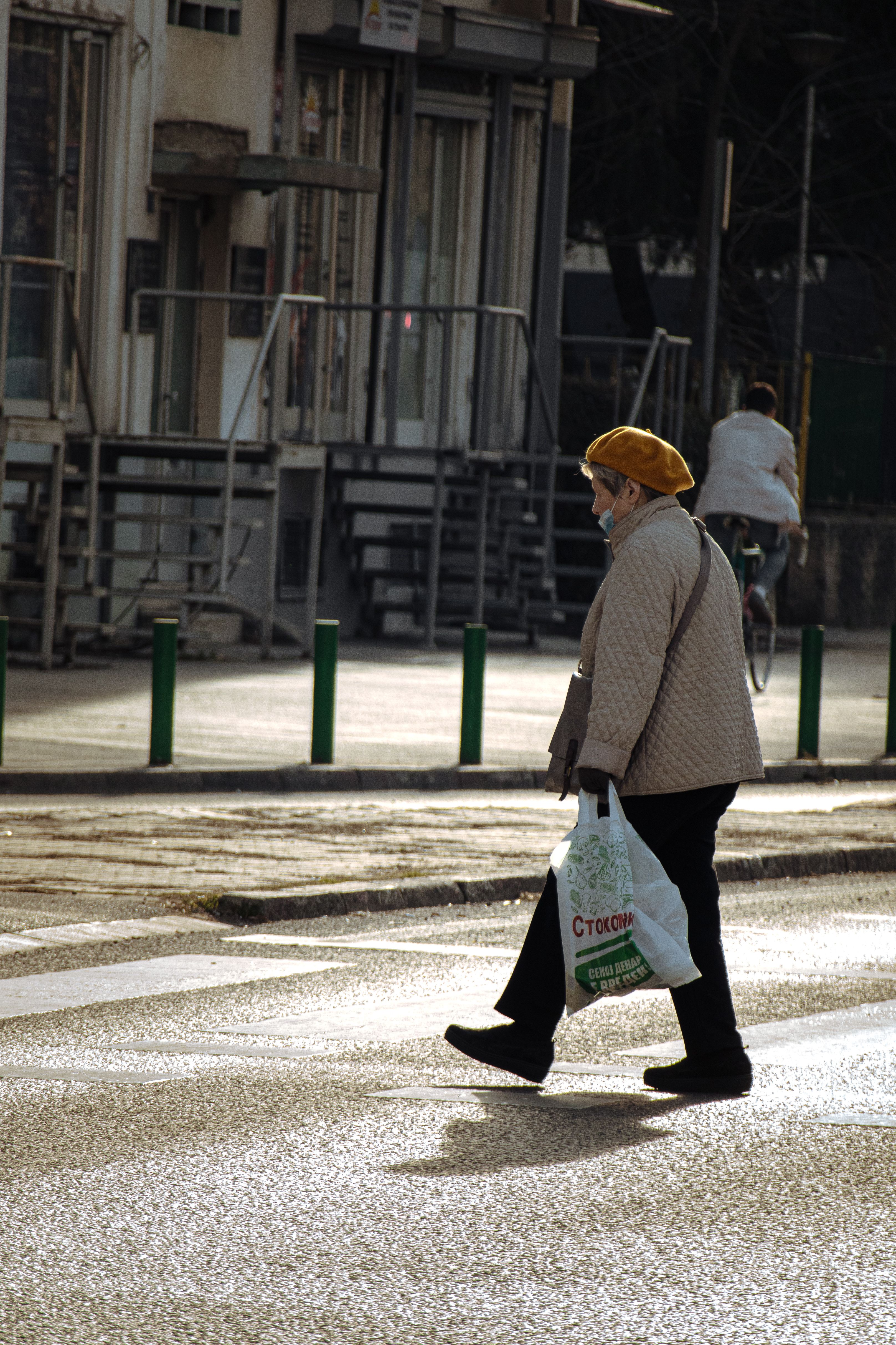 Elderly Woman Crossing Street · Free Stock Photo