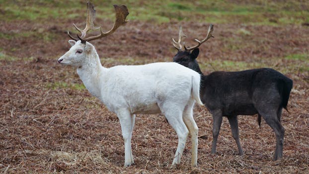 White and Black Deers