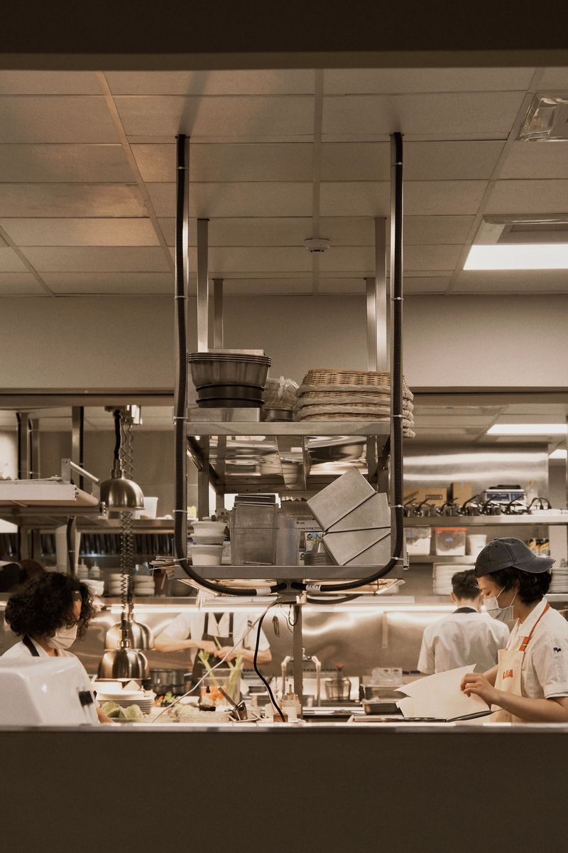 Restaurant kitchen camera feed