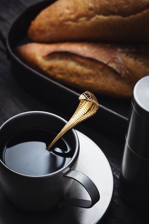 Golden Snake Cup in Coffee Cup