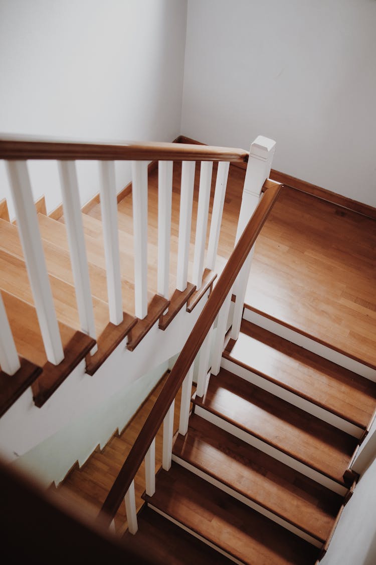 Wooden Staircase At Home 