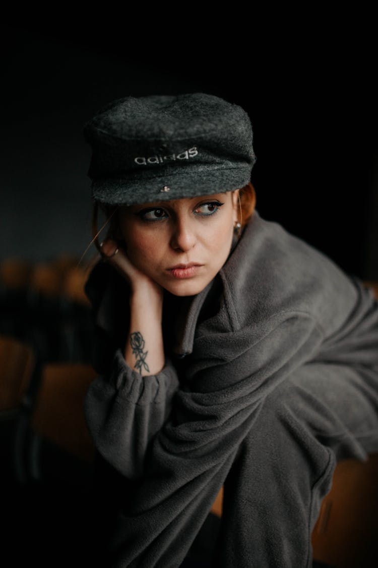 Beautiful Woman Wearing Adidas Hat