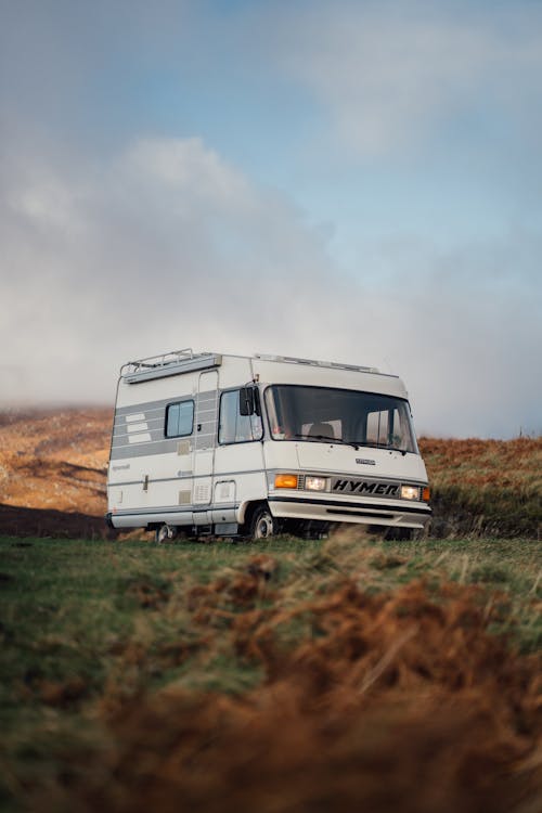 RV on Grassland in Countryside