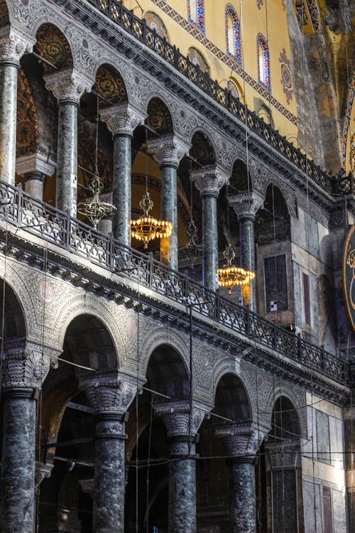 Photo of Colonnades Inside the Hagia Sophia in Istanbul, Turkey