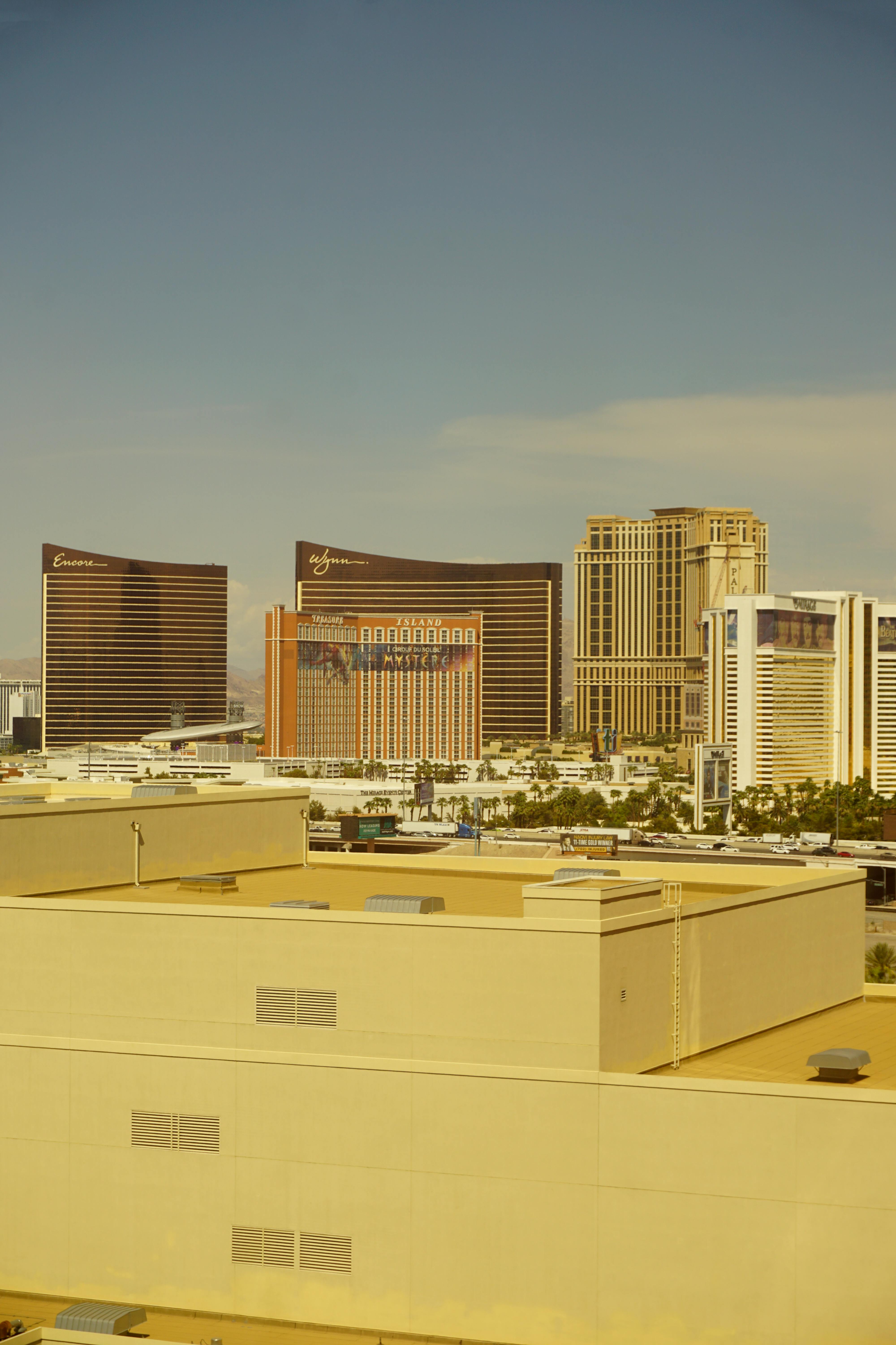 skyscrapers in las vegas in summer