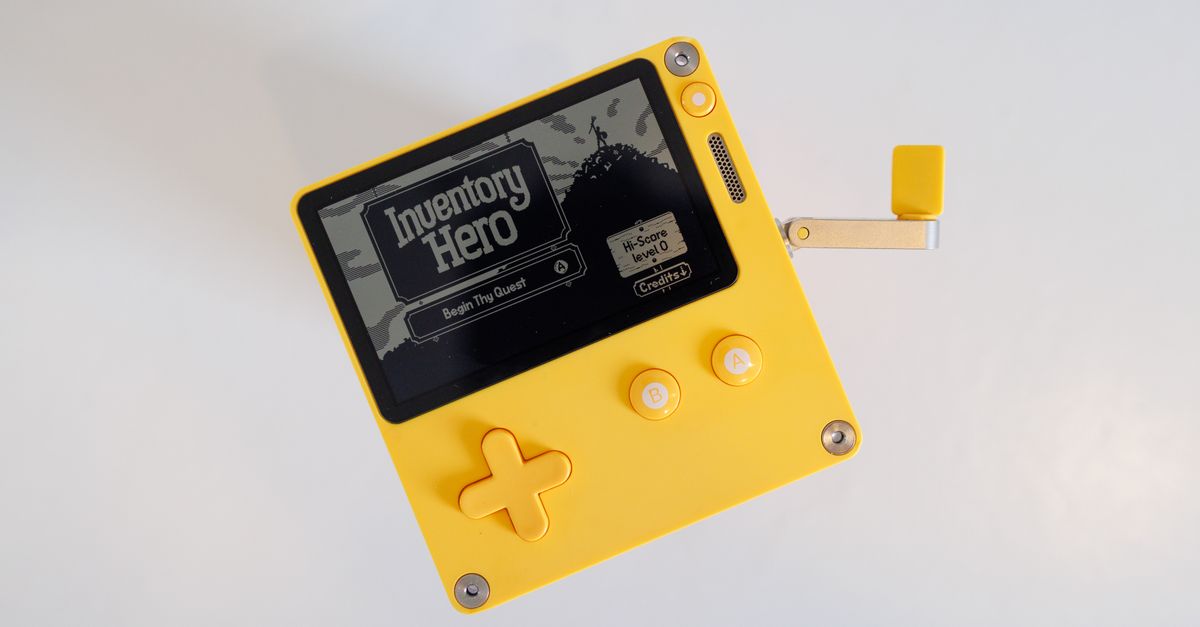 Panic Playdate console handheld yellow