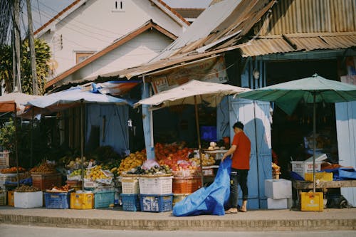 Fresh Fruit and Vegetables on a Market 