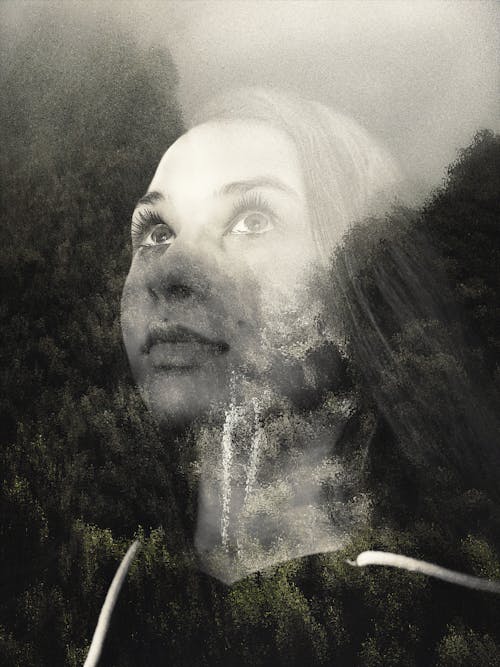 Monochrome Portrait Photo Of Woman 