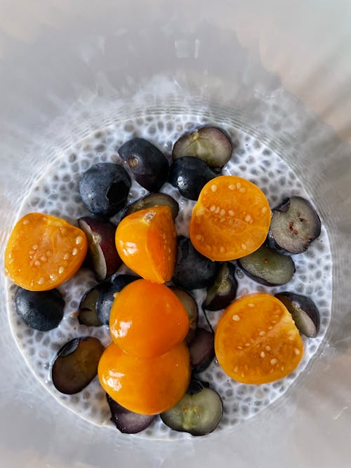 Fresh Fruits and Chia Seeds in Bowl