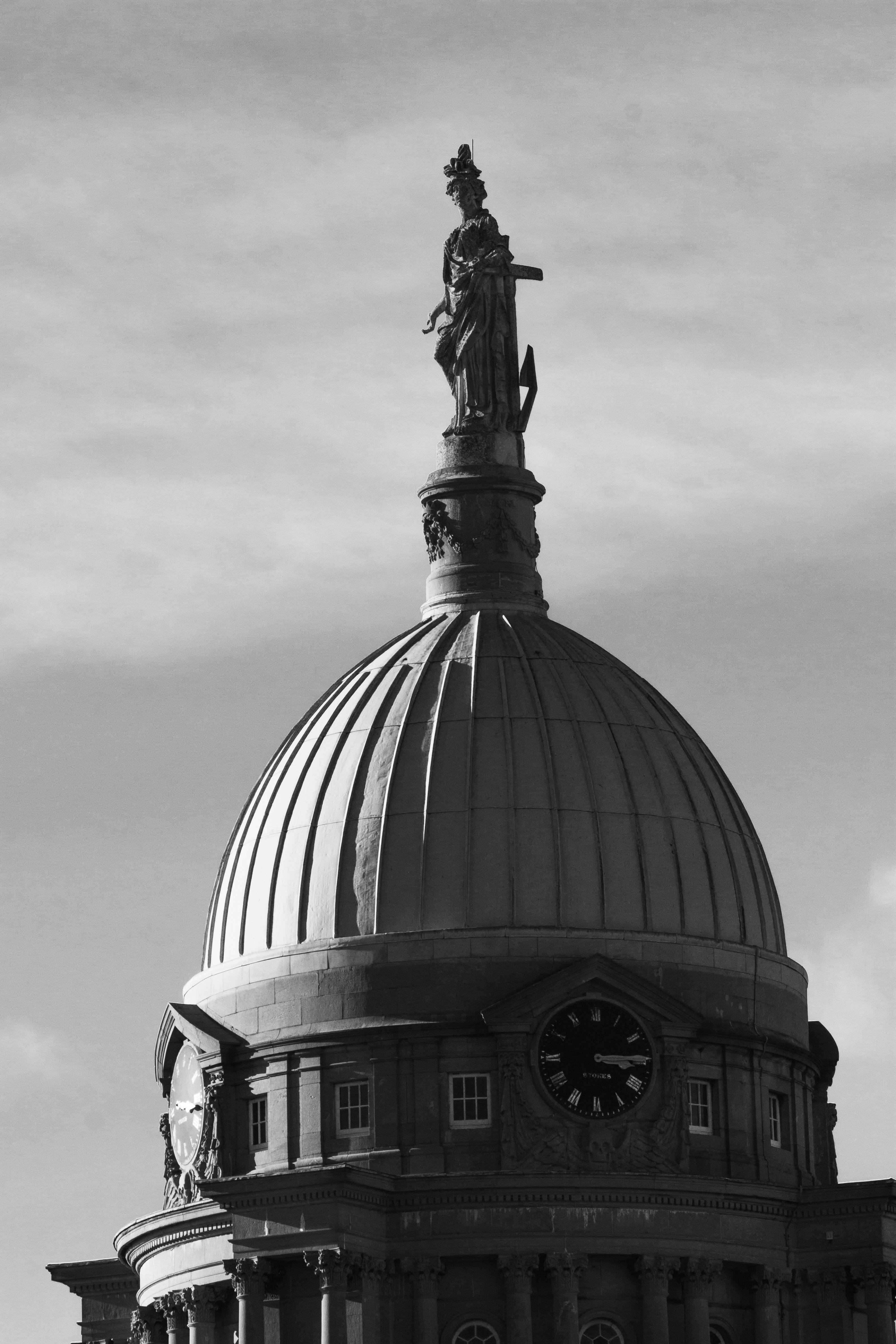 Dome with Clock of Custom House in Dublin · Free Stock Photo