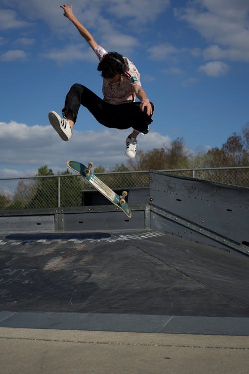 Skater Performs Midair Tricks