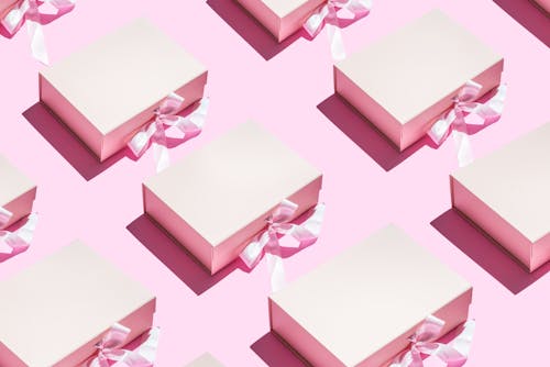 Pink Boxes with Pink Ribbons 