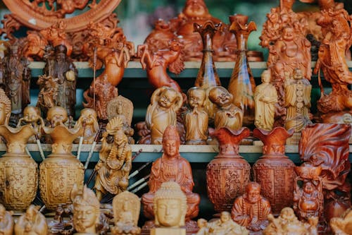 Buddhist Figurines on Display