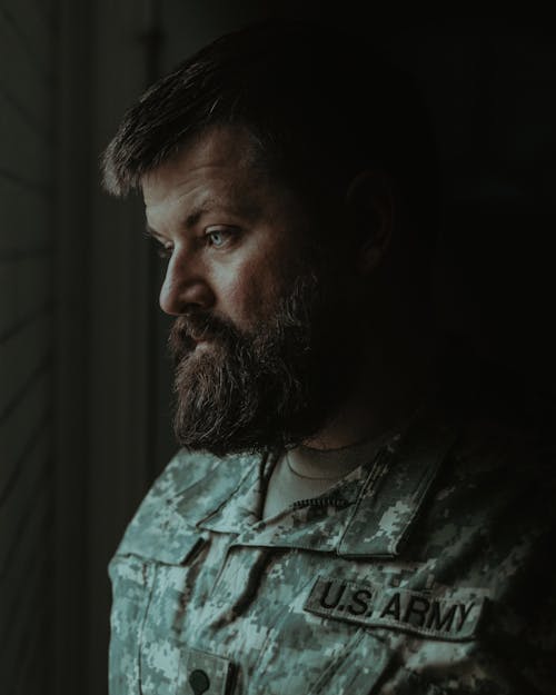 Portrait of a Man Wearing a Military Uniform 