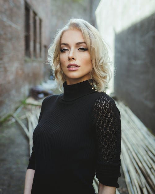 Portrait of a Young Woman in a Black Turtleneck 