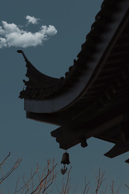 Close-up of the Corner of a the Roof of a Temple 