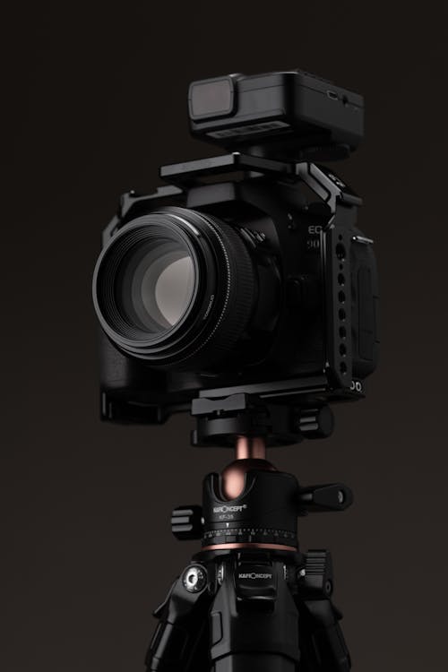 Close-up of a Camera on a Tripod 