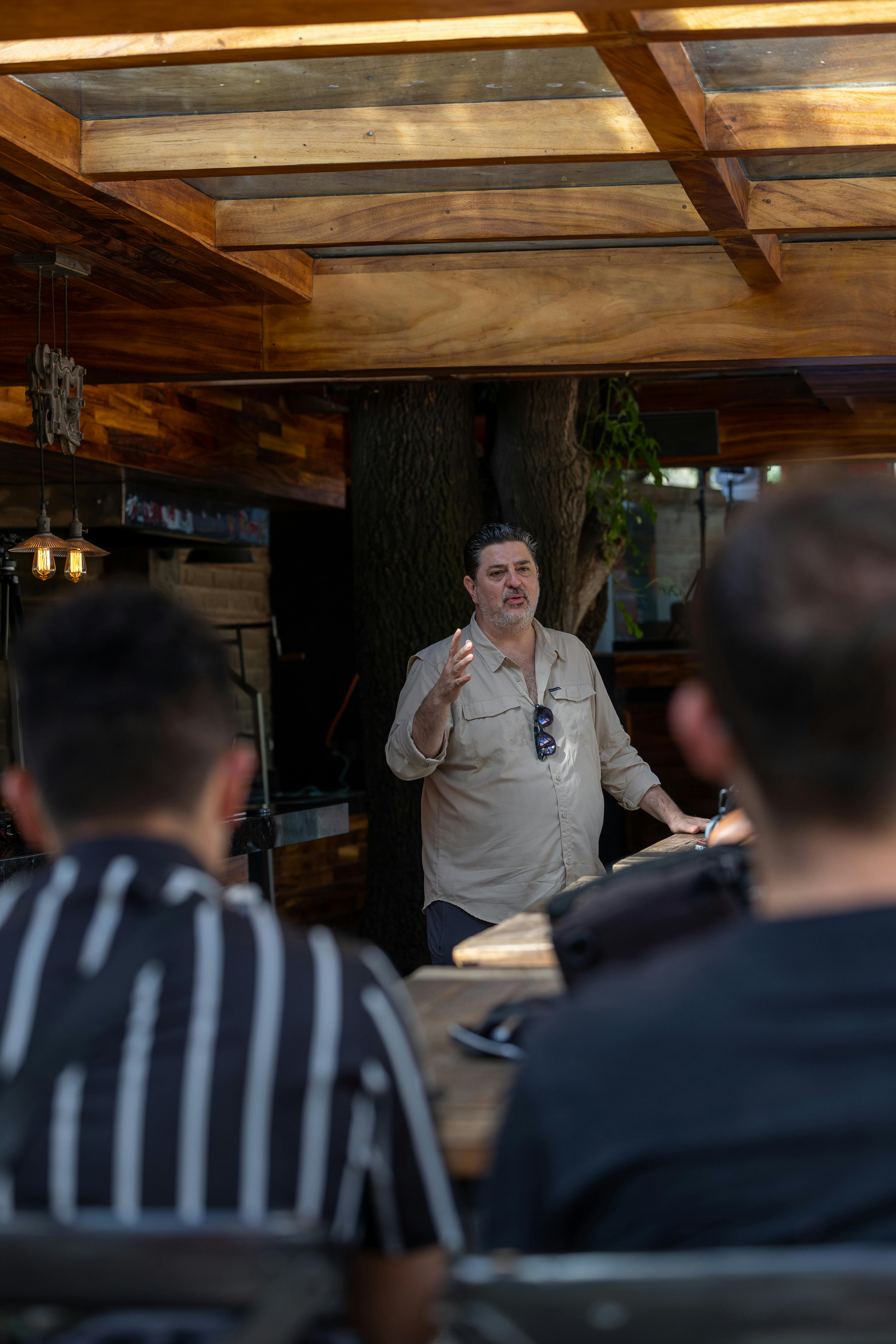 man making a speech