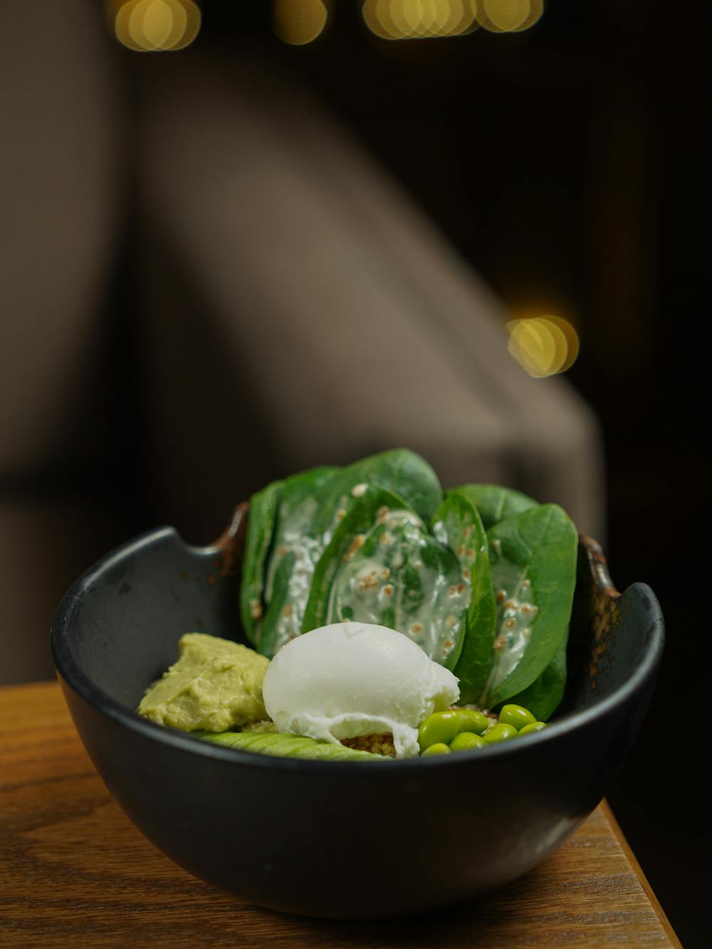 Savory Oatmeal with Spinach and Poached Egg