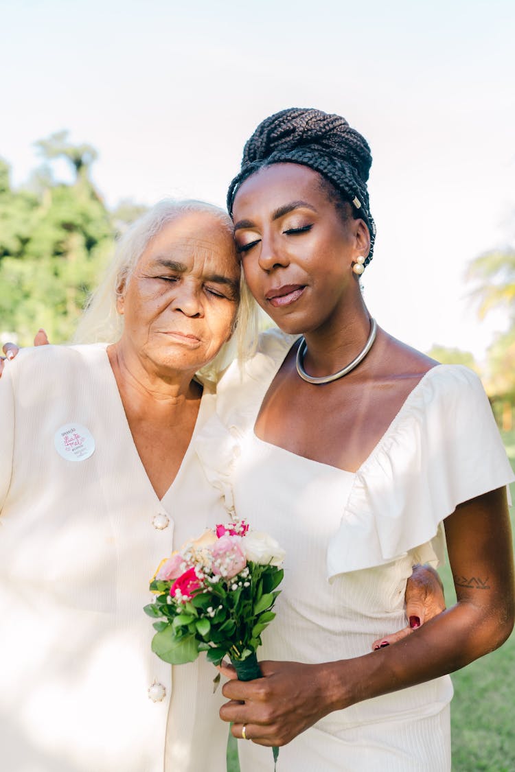 Bride Posing With Her Grandmother 