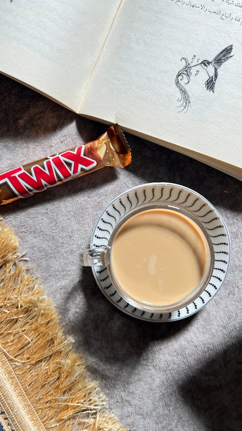 Free A Cup of Coffee and a Chocolate Bar  Stock Photo