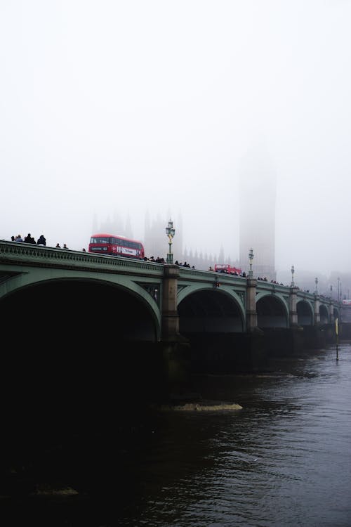 Photo of Concrete Bridge Under Misty Weather