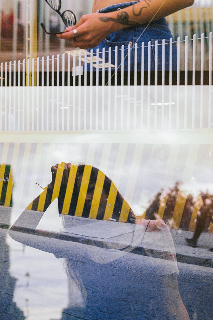 Abstract Reflected In Glass Woman Portrait 